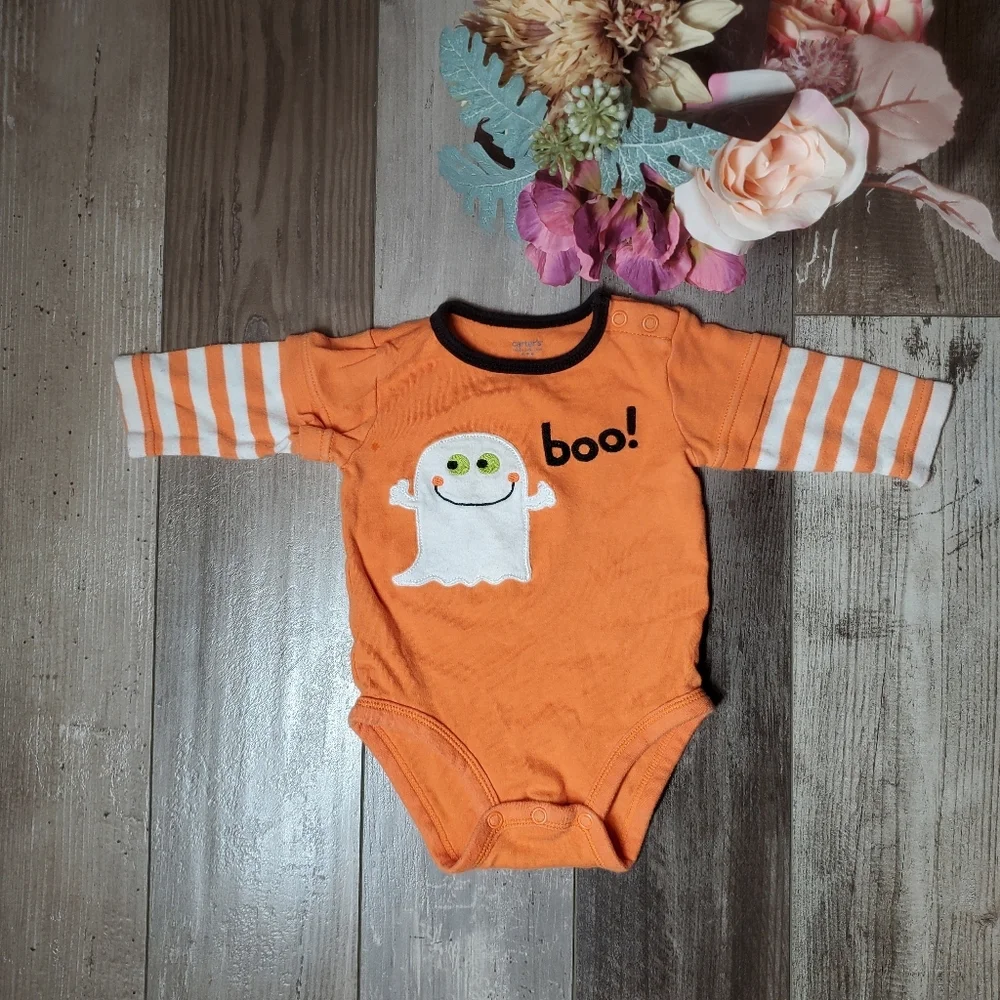 Carter's Size 3m Orange Long Sleeve Striped 